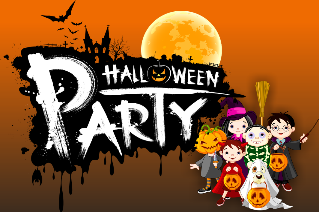 Halloween Party Kids Flag