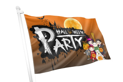 Halloween Party Kids Flag