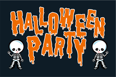 Halloween Party Skeleton Flag