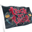 Trick or Treat Black Flag with Bloody Text
