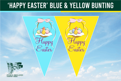 ‘Happy Easter’ Blue & yellow Bunting