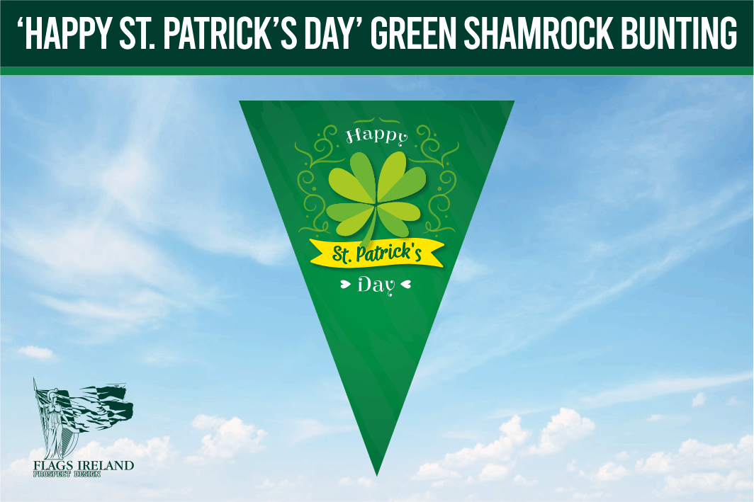 'Happy St. Patrick's Day' Green Shamrock Bunting