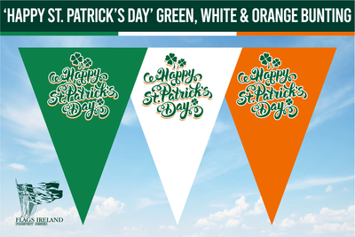 'Happy St. Patrick's Day' Green, White & Orange Bunting