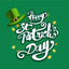 'Happy St. Patrick's Day' Leprechaun Hat & Plain Green Hand Waver Flag