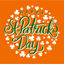 'Happy St. Patrick's Day' Orange Shamrock Circle Hand Waver Flag