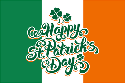 'Happy St. Patrick's Day' Tri Colour Hand Waver Flag