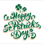 'Happy St. Patrick's Day' White Hand Waver Flag