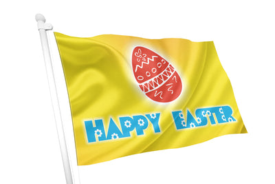 Happy Easter Flag - Golden Yellow Background