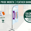 Promotional banner kit for 'Happy Pride Month' with branding and product details.
