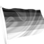 Heterosexual Pride Flag Black, gray, and white striped flag on a white background