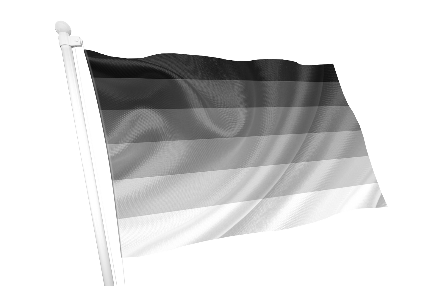 Heterosexual Pride Flag Black, gray, and white striped flag on a white background