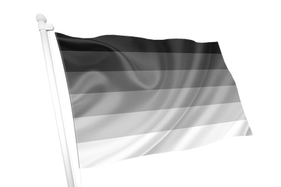Heterosexual Pride Flag Black, gray, and white striped flag on a white background