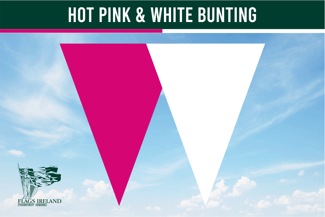 Hot Pink & White Colour Bunting