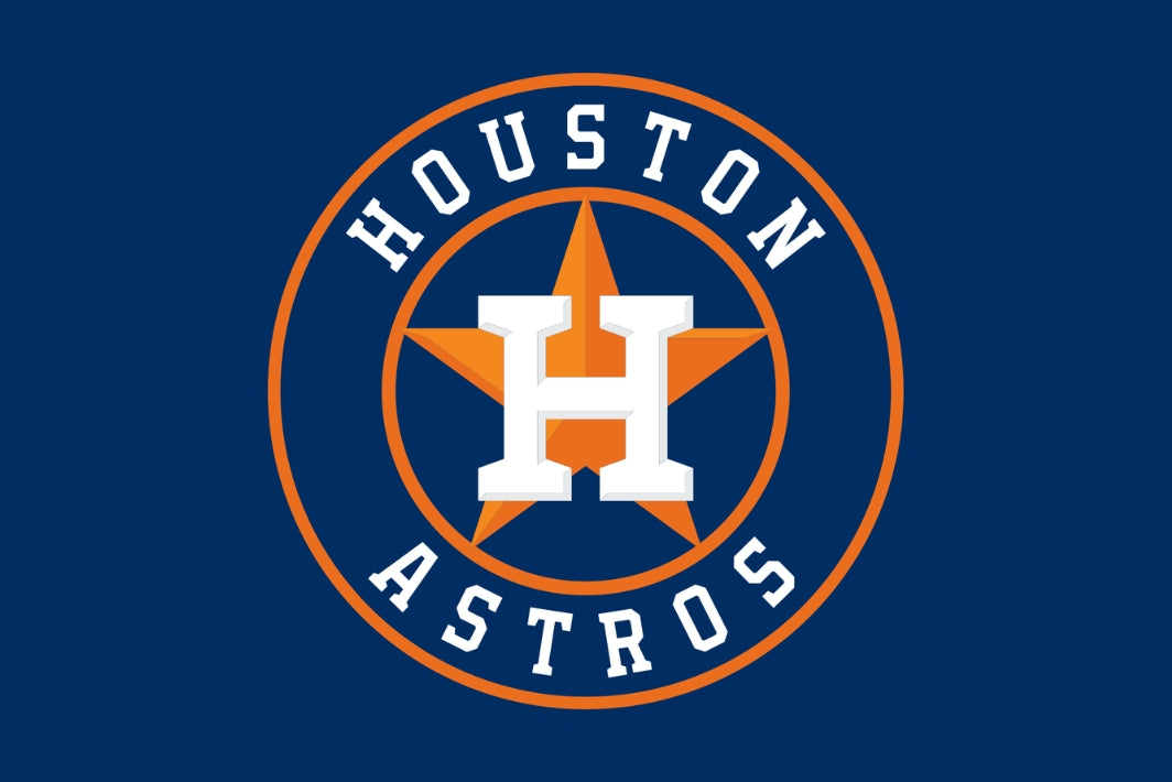Houston Astros logo on a blue background