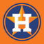 Houston Astros logo on an orange background