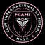 Inter Miami FC Logo of Club Internacional de Football Miami on a black background