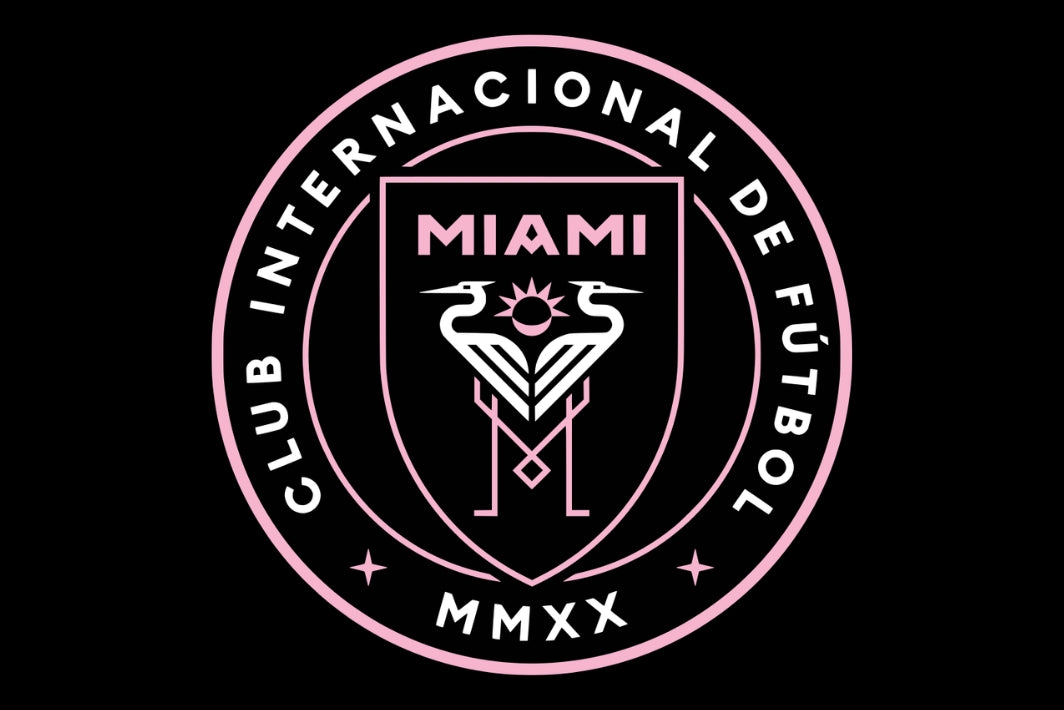 Inter Miami FC Logo of Club Internacional de Football Miami on a black background