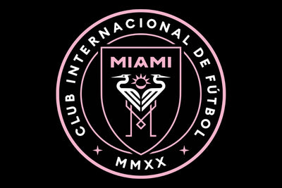 Inter Miami FC Logo of Club Internacional de Football Miami on a black background