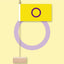 Flag with a purple circle on a yellow background