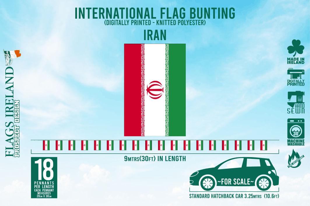 Wimpelkette mit Iran-Flagge