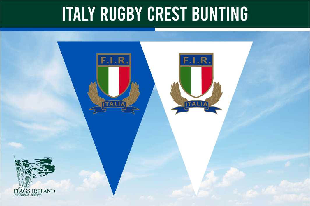 Italy Rugby Crest Bunting – Flags Ireland Prospect Design