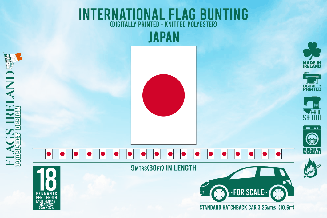 Wimpelkette mit japanischer Flagge