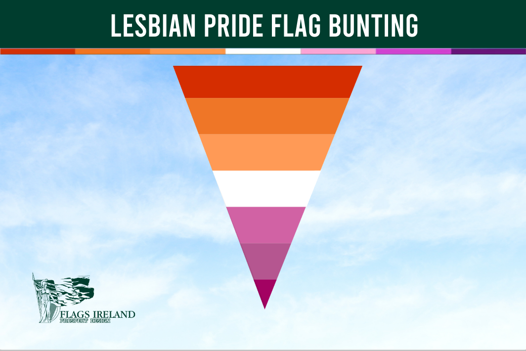 Lesbia Pride flag bunting triangle shape