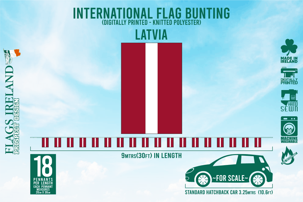 Wimpelkette mit Lettland-Flagge