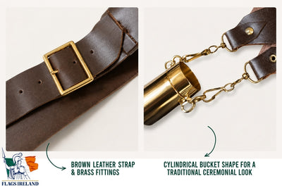 Leather Carrying Strap With Brass Bucket close details
