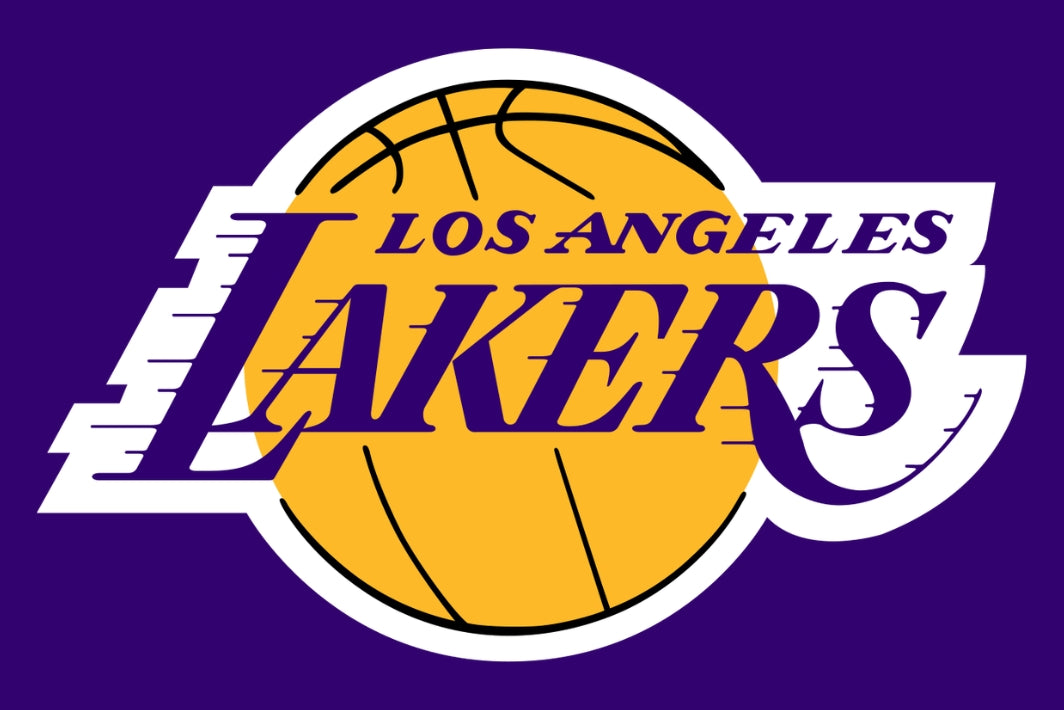 Los Angeles Lakers logo on a purple background