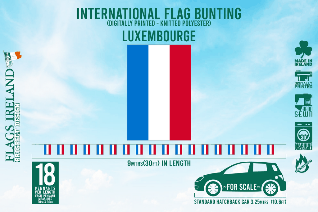 Luxembourg Flag Bunting