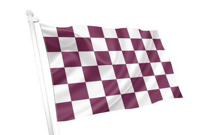Karierte Flagge in Kastanienbraun und Weiß
