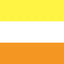 Maverique Pride Flag Two horizontal stripes of yellow and orange on a white background