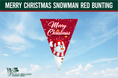 Merry Christmas Snowman Red Bunting