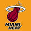 Miami Heat logo on a yellow background