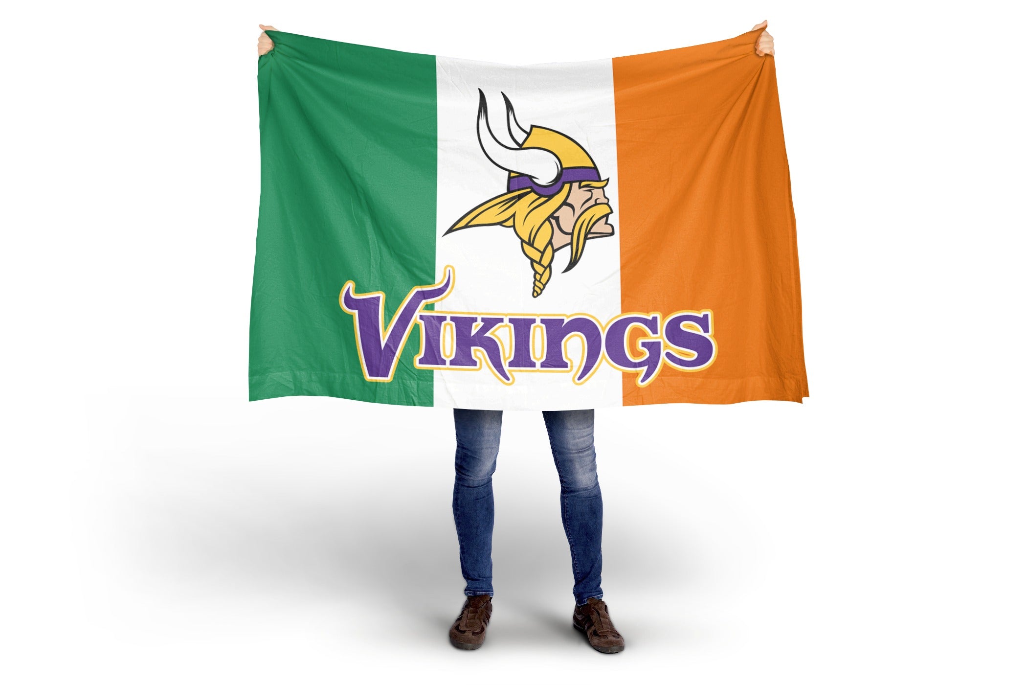 Bandiera Ufficiale Minnesota Vikings 60x90 Cm - NFL Per Tifosi, Bandiera In Poliestere Per Asta, Stadio, Barche O Tailgating
