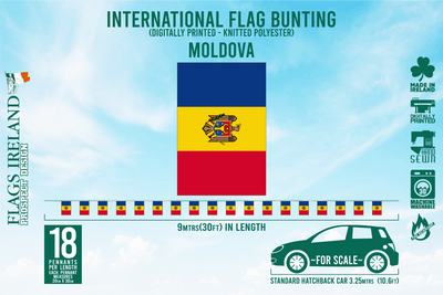 Wimpelkette mit Moldawien-Flagge