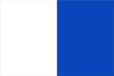 Bandeira de cor branca e azul