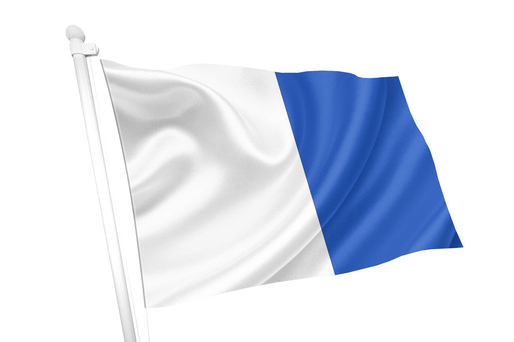 White & Blue Coloured Flag – Flags Ireland Prospect Design