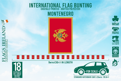 Montenegro Flag Bunting