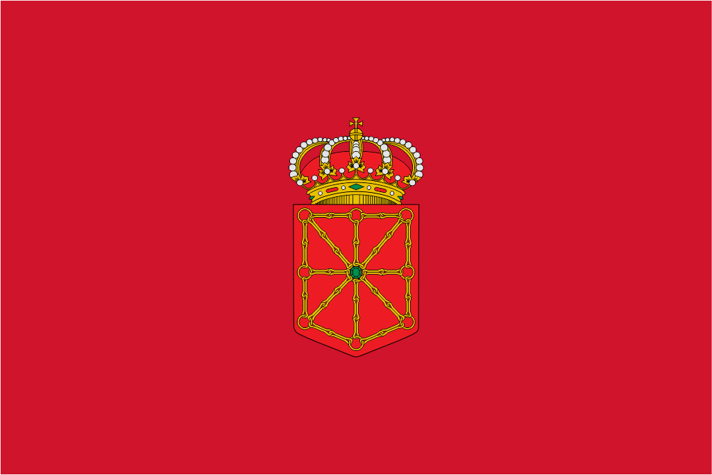 Navarre Flag. Red flag colour with crest in the center