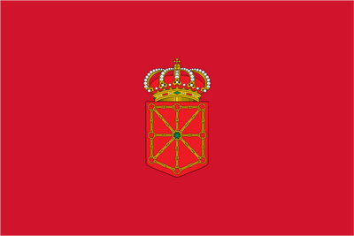 Navarre Flag. Red flag colour with crest in the center