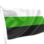 Neutrois Pride Flag with green and black design on a white background