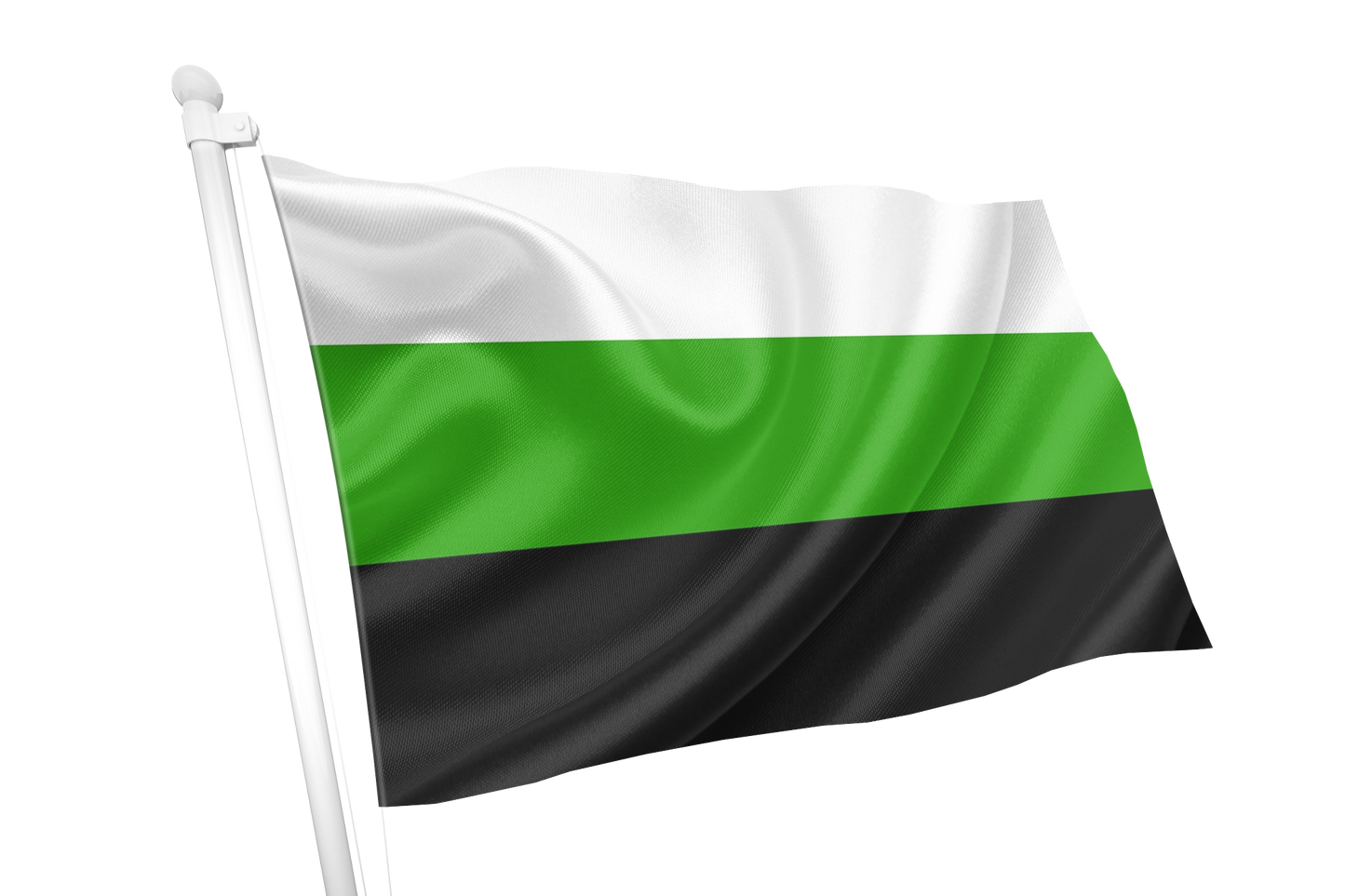 Neutrois Pride Flag with green and black design on a white background