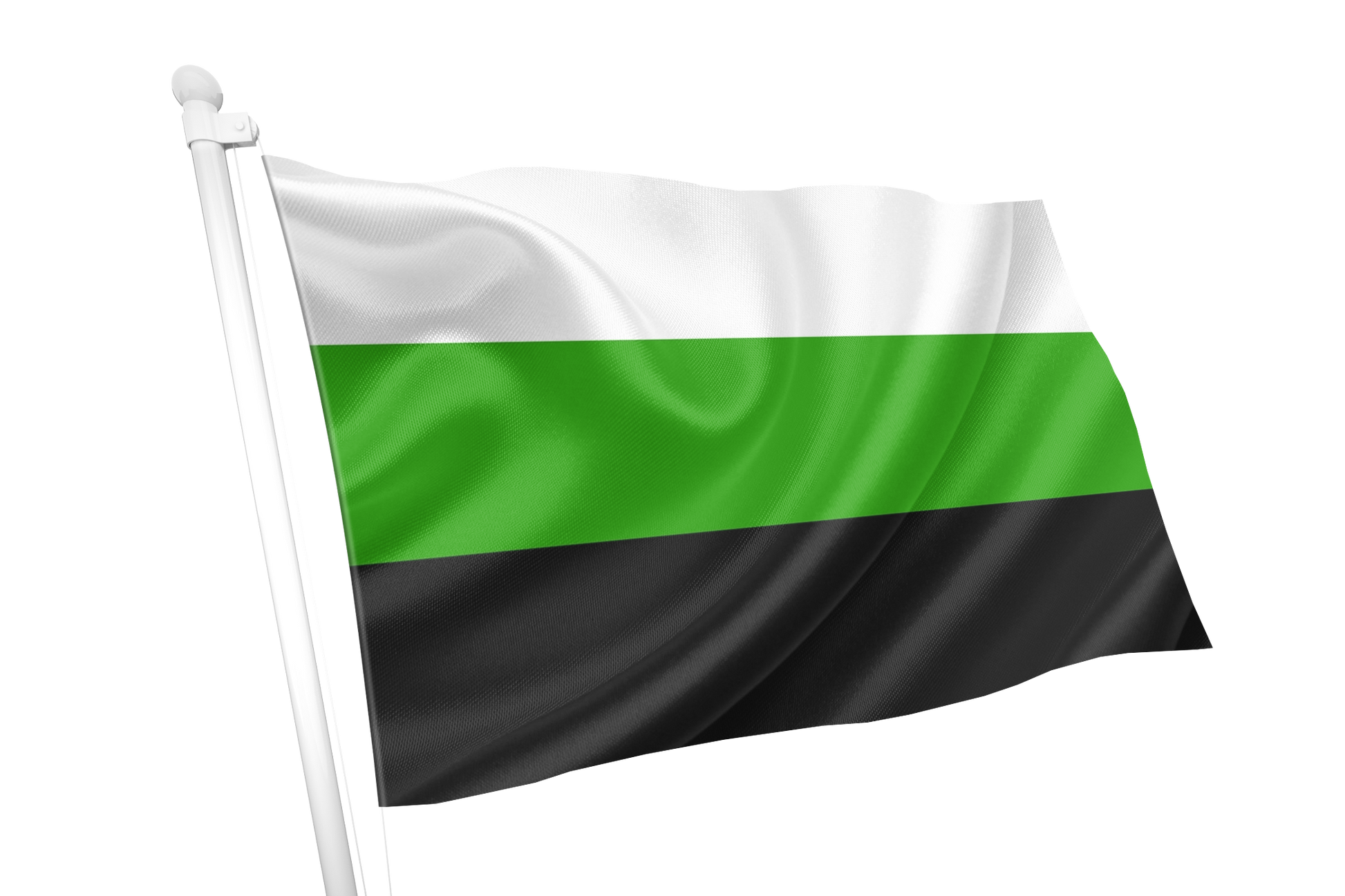 Neutrois Pride Flag with green and black design on a white background
