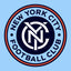 New York City Football Club logo on a light blue background