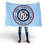 Person holding a New York City Football Club flag against a white background