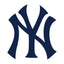 Blue logo of the New York Yankees on a white background