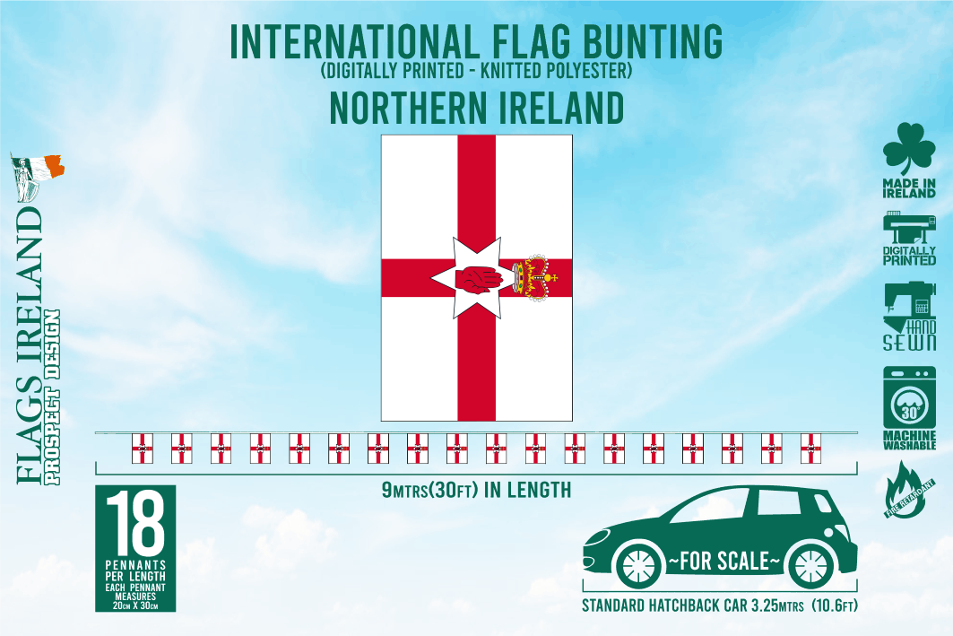 Northern Ireland Flag Bunting – Flags Ireland Prospect Design