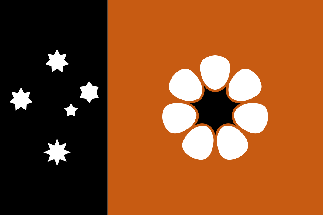 Northern Territory Flag. Flag of Australia Black, Orange and white.